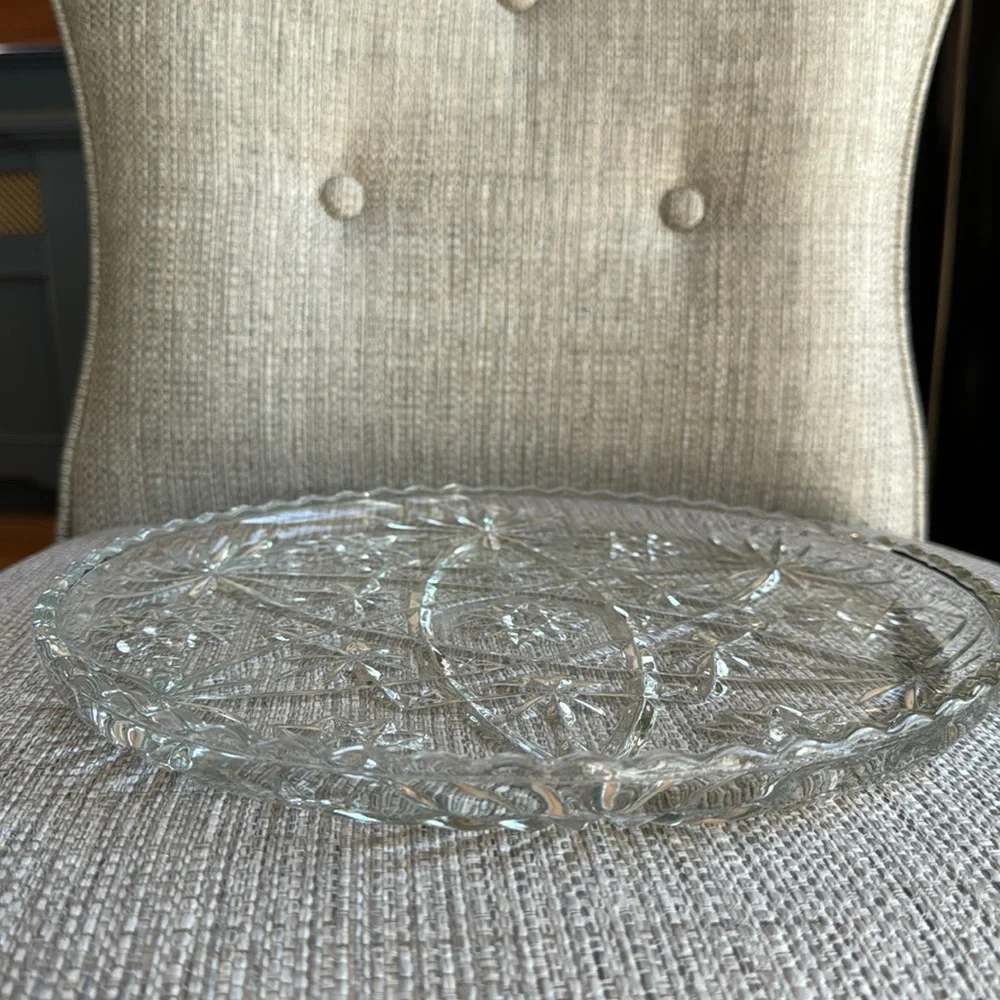 Vintage 1960s Anchor Hocking Star of David Eapc Prescut Serving Tray Platter